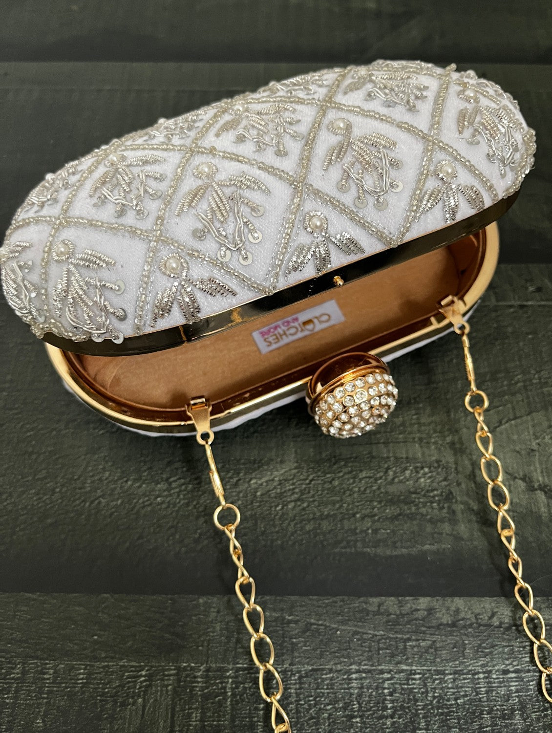 White Capsule Clutch