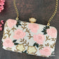 Pink Roses White Clutch