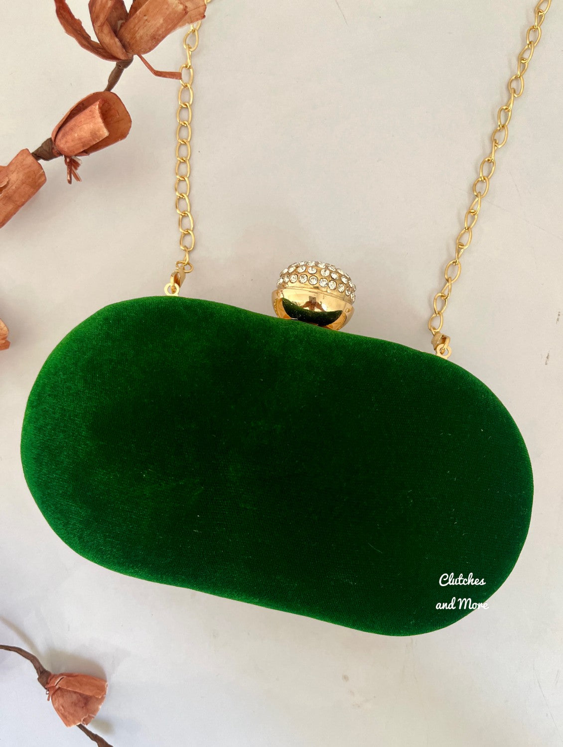 Green Capsule Diamond clutch