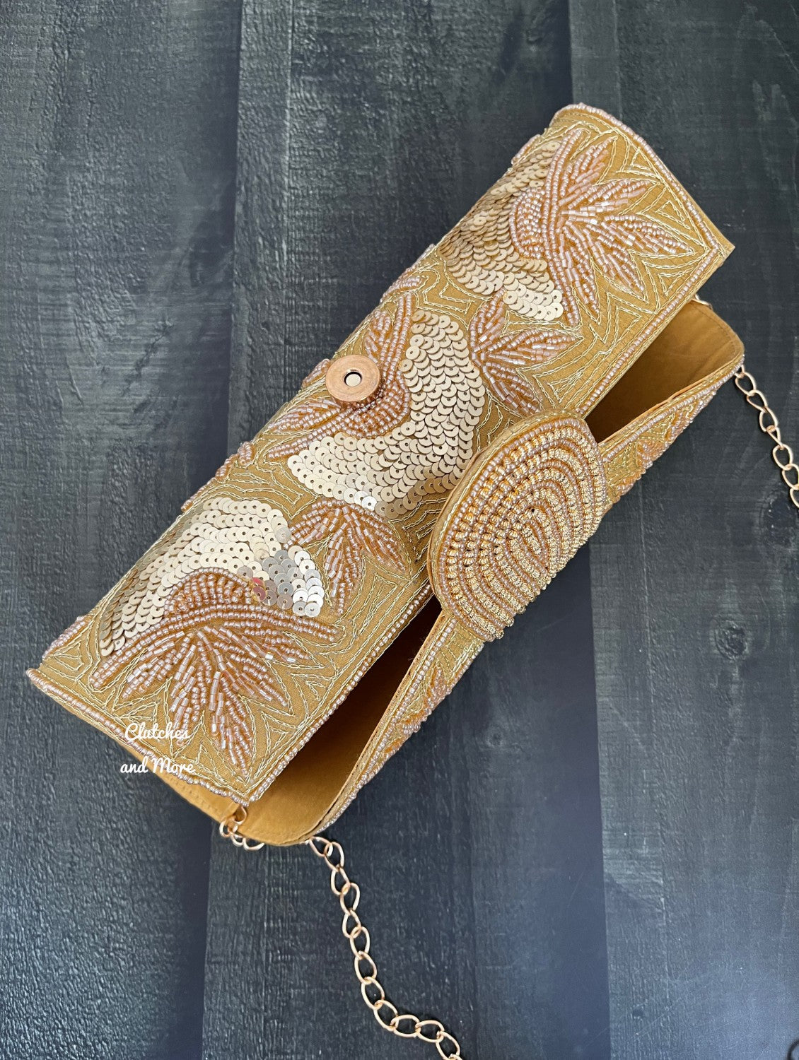 Gold Parchment Clutch