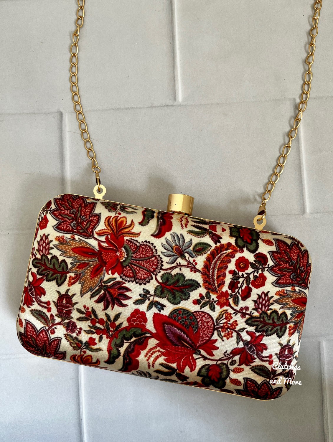 Handworked floral Clutch