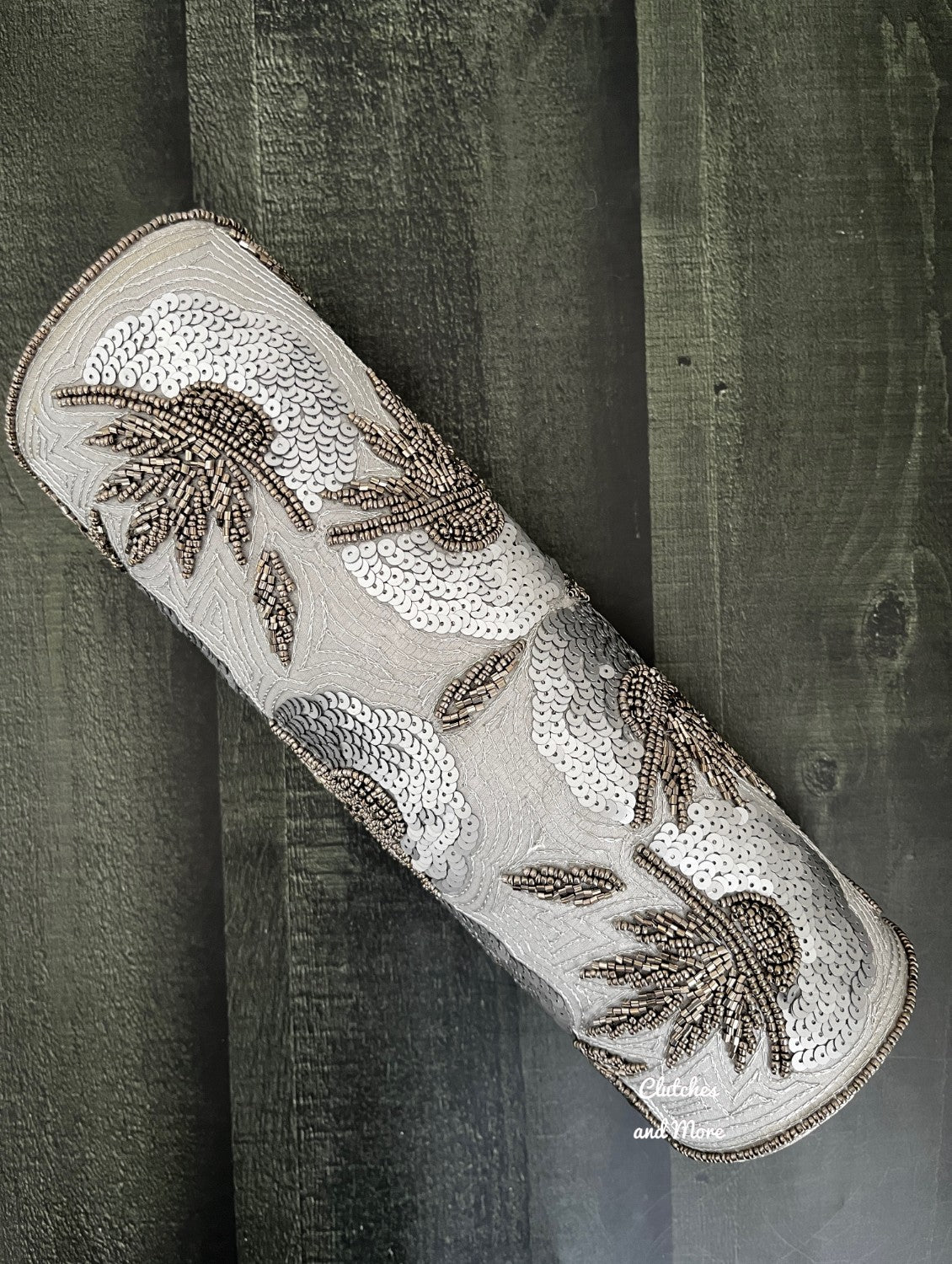 Grey Parchment Clutch