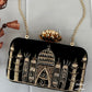 Taj Black Ethnic Clutch