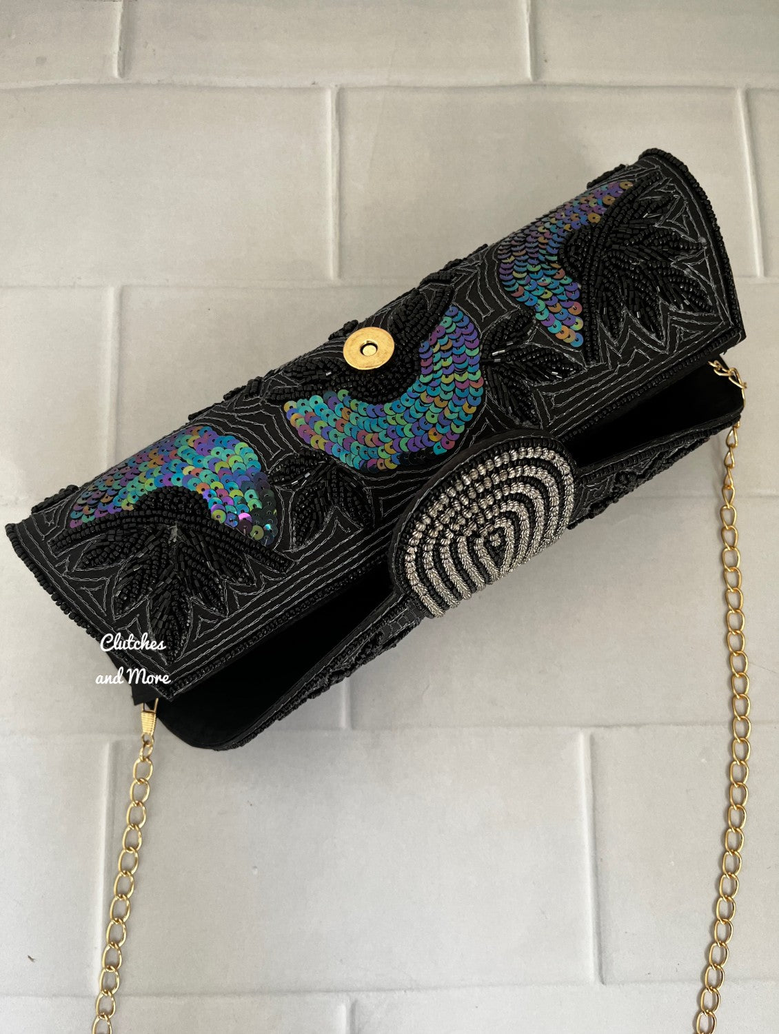 Black Parchment Clutch