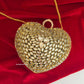 Kiana Kundan Heart Clutch Mini Nude Gold