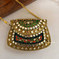 Kasika Kundan Brass Clutch Mini Multicoloured
