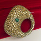 Kiana Kundan Clutch Mini Green Gold