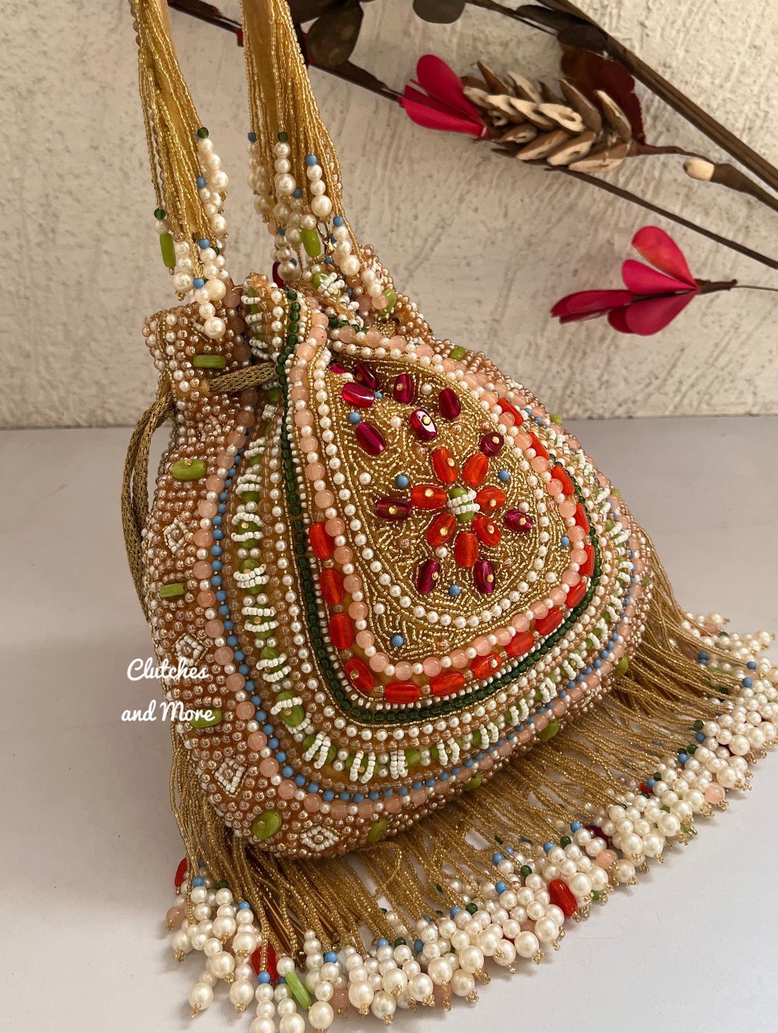 Rangrez Premium Potli with tassles ( Multicolored )