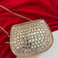 Mirror Brass Clutch Mini Silver