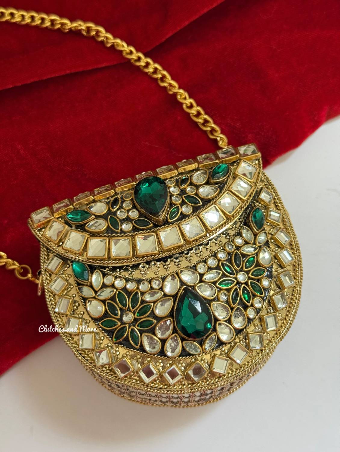 Kashish Kundan Brass Clutch Mini