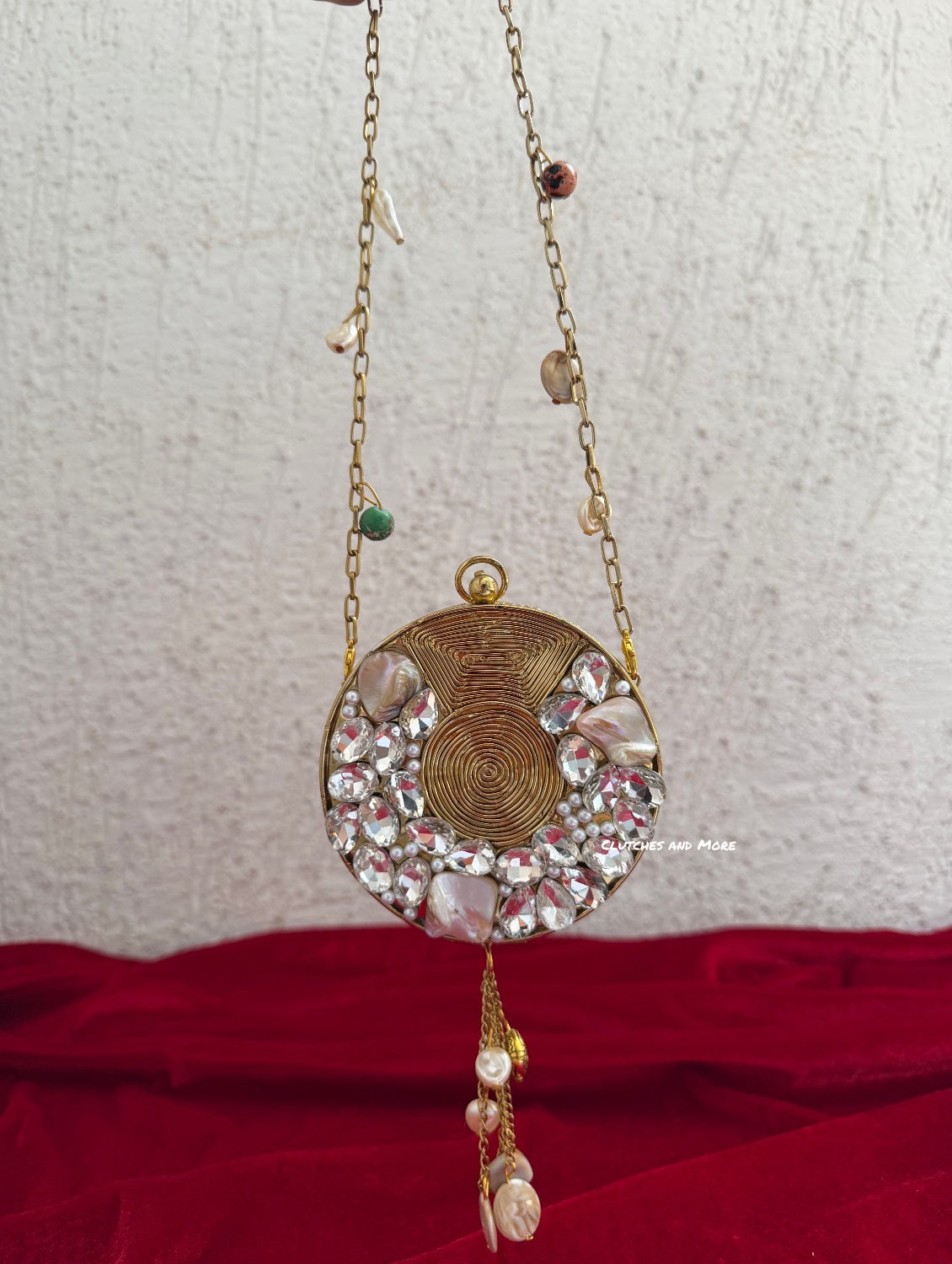 Mini Mother of Pearl Clutch Gold