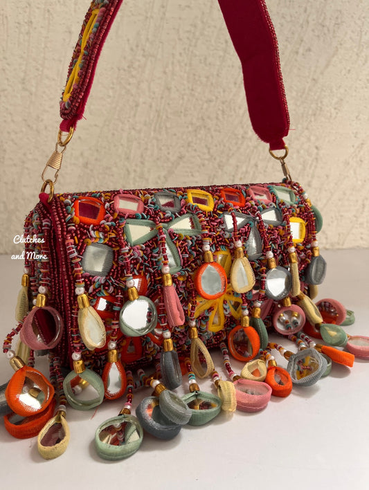 Mirror Flap Bag Multicolored (Red base)