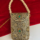 Kasika Kundan Mobile Bag Green Gold