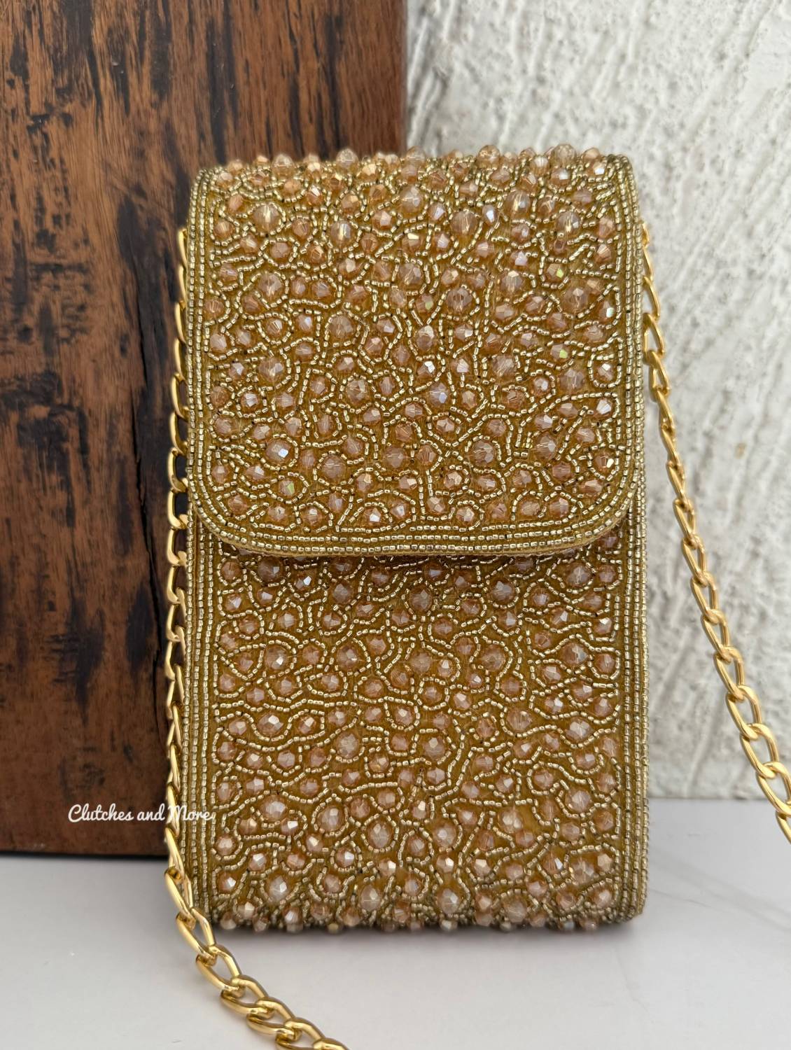 Claire Mobile Sling Cum Waist Bag Gold