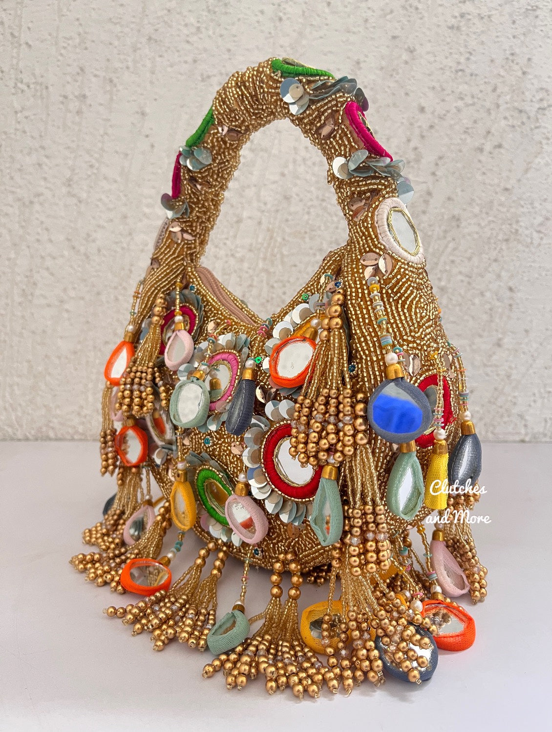 Chandni Mirror Bag Deep Gold