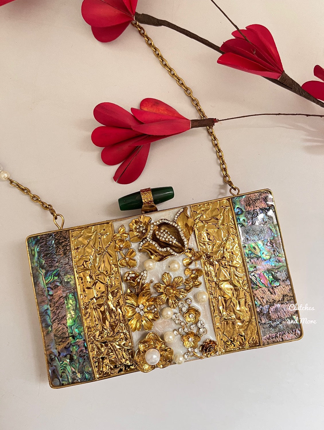 Noor Mother of Pearl luxe clutch