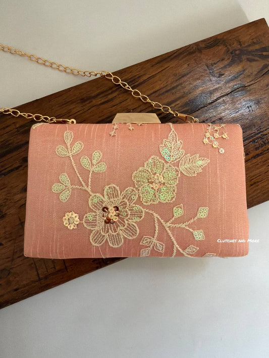 Floral Peach Clutch
