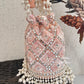 Premium Mirror Potli Nude Peach