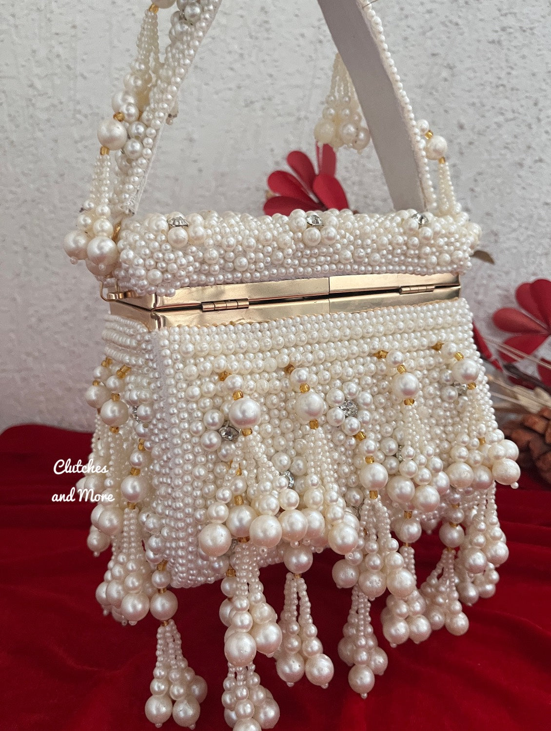 Inaya Pearl Box Clutch