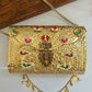 Jharoka Kundan Brass Clutch Gold