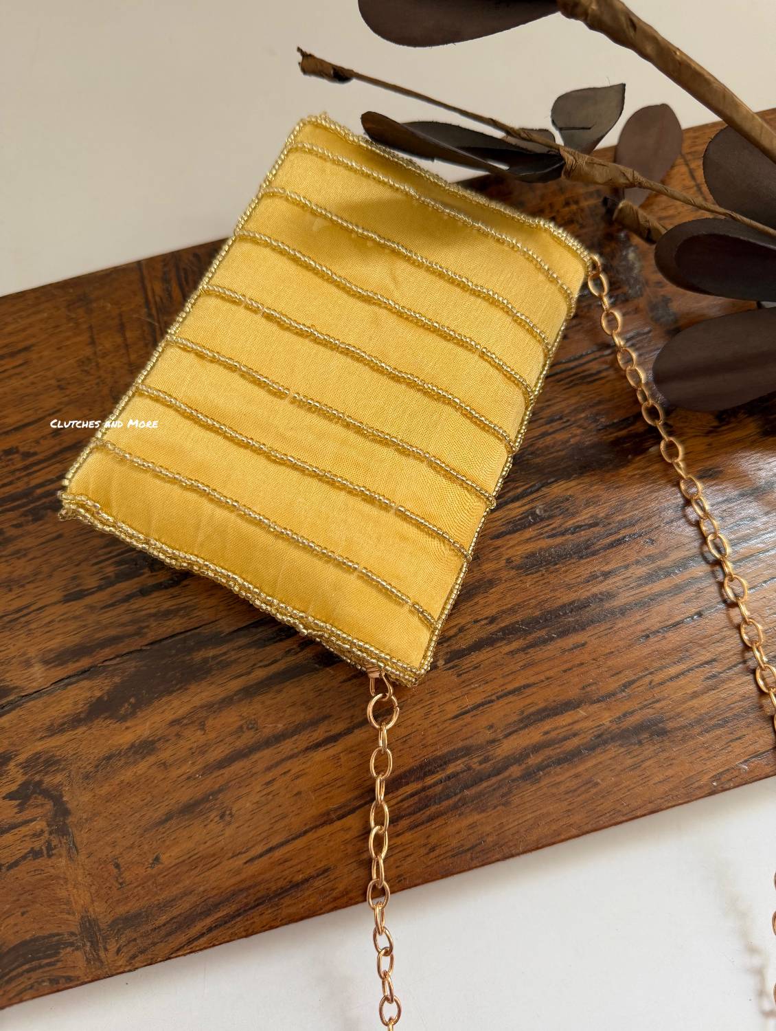 Mini Handwork Flap Bag Gold