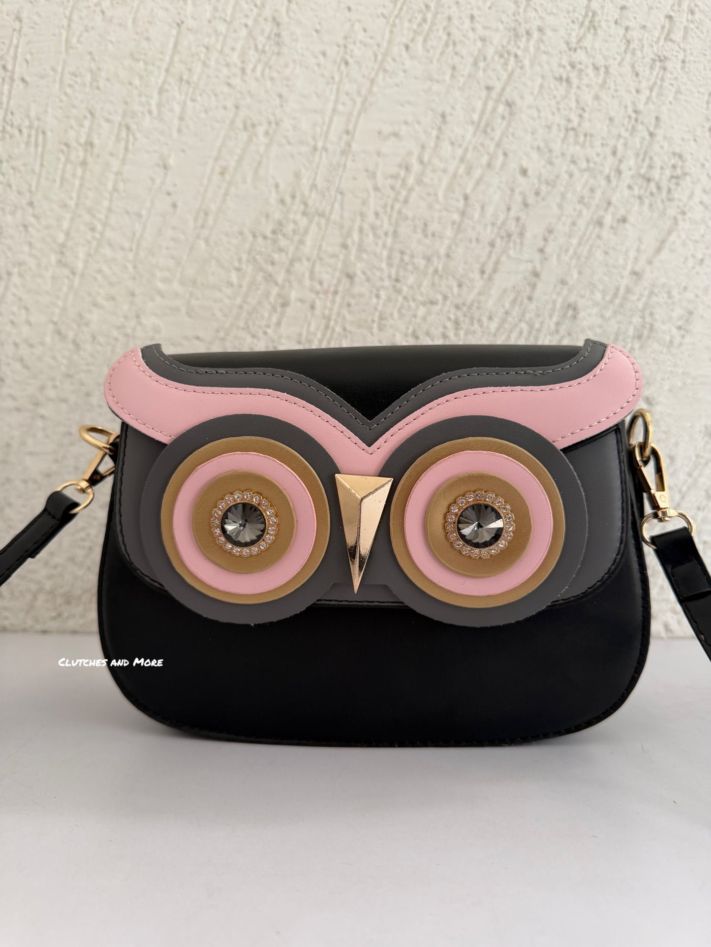 Owl Crossbody Bag White Black