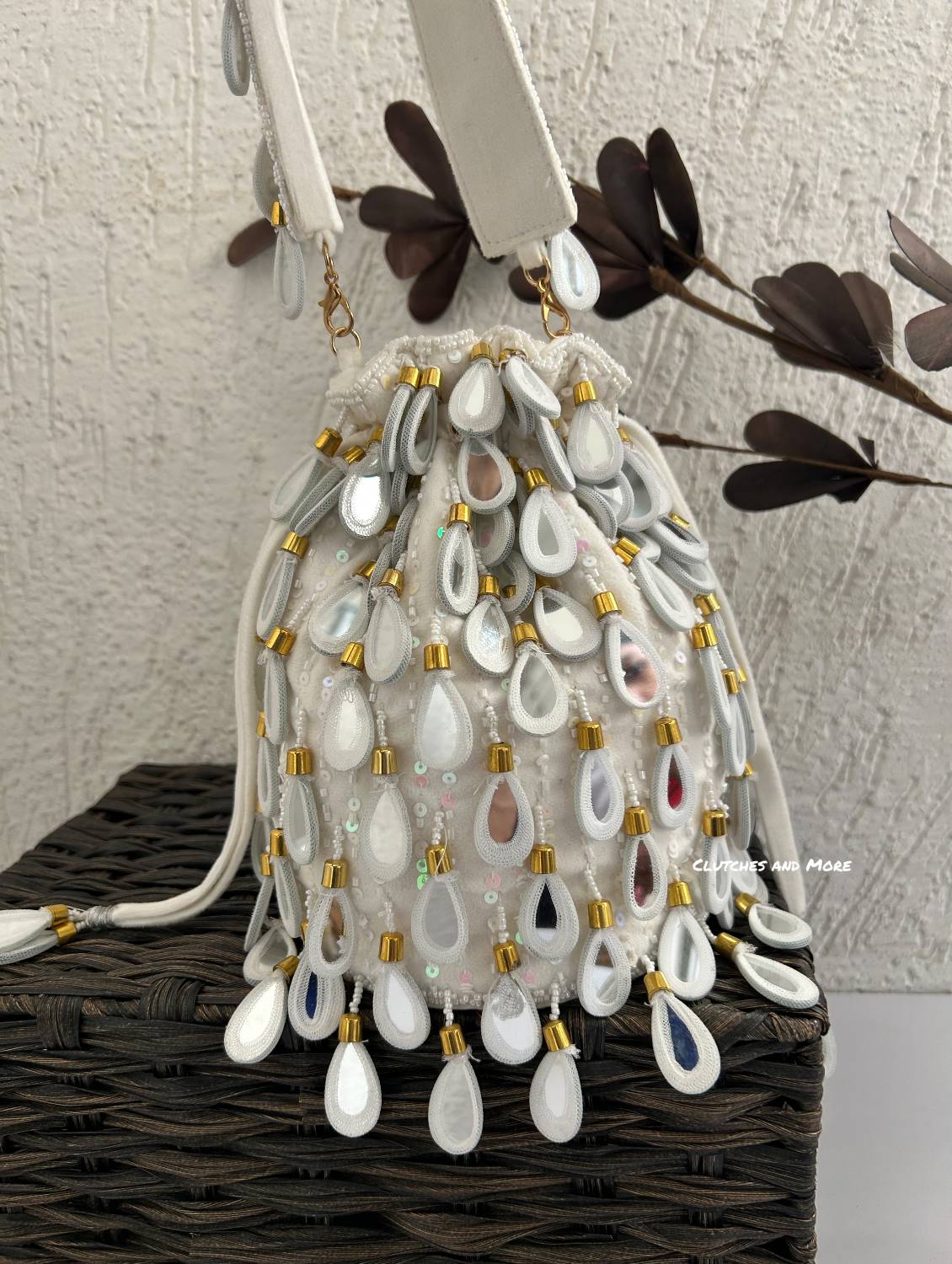 Premium Mirror Potli White