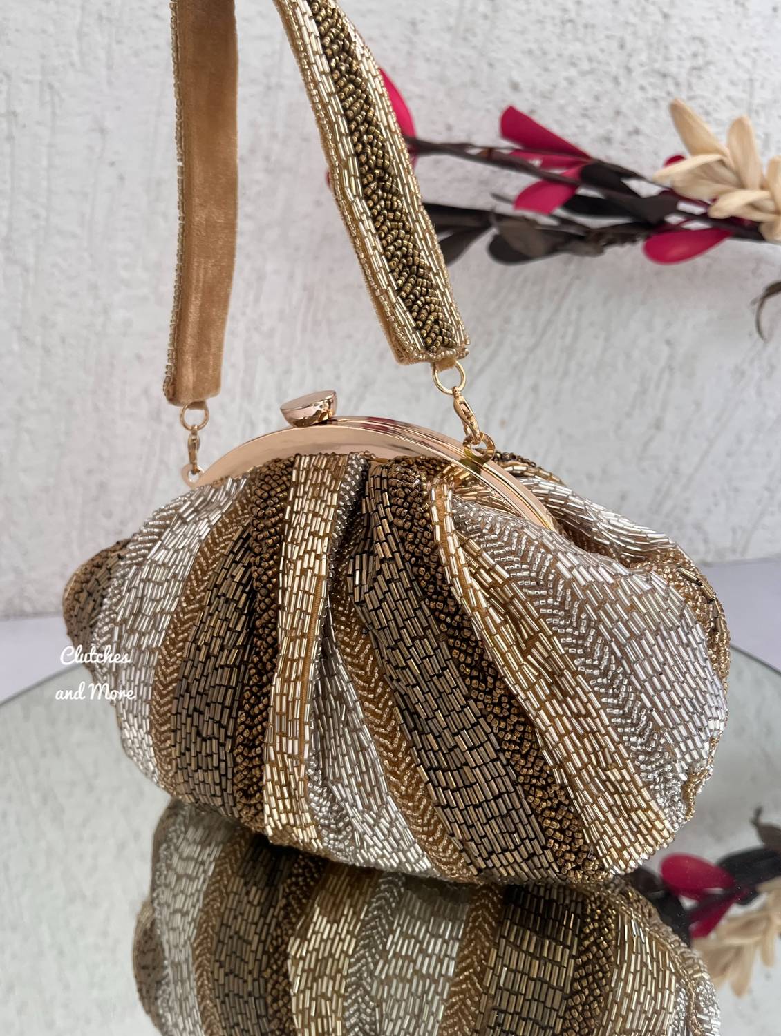 Meher Gold Silver Batua Bag