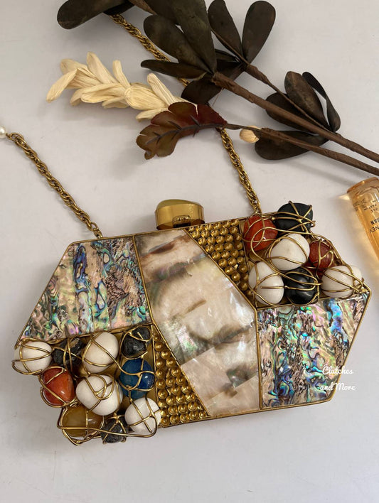 Akira Mother of pearl luxury clutch