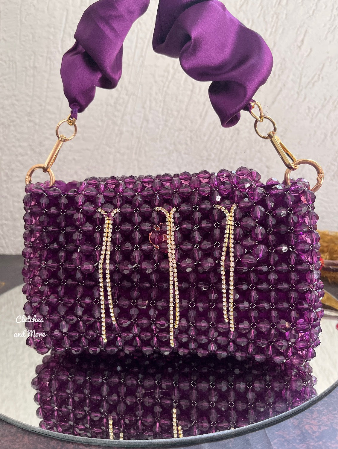 Celebrity Edit Crystal Bag Purple