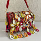 Mirror Flap Bag Multicolored ( Red Base )