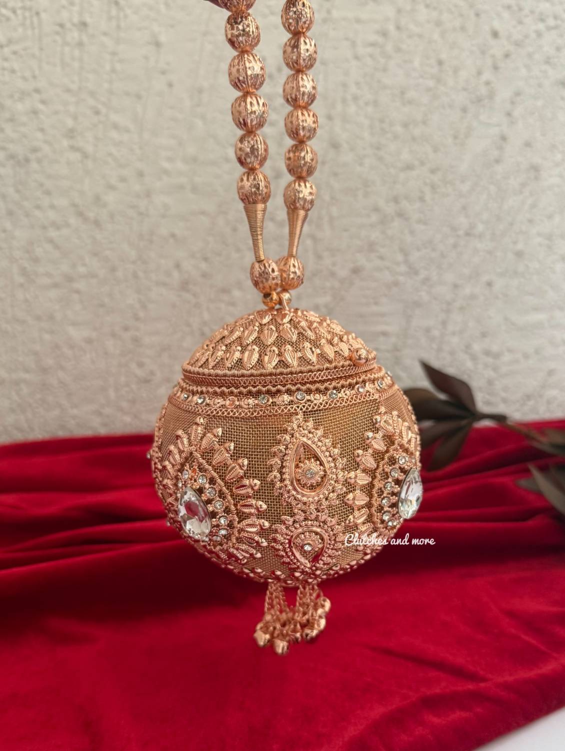 Mini Metal Potli Bag Rose Gold