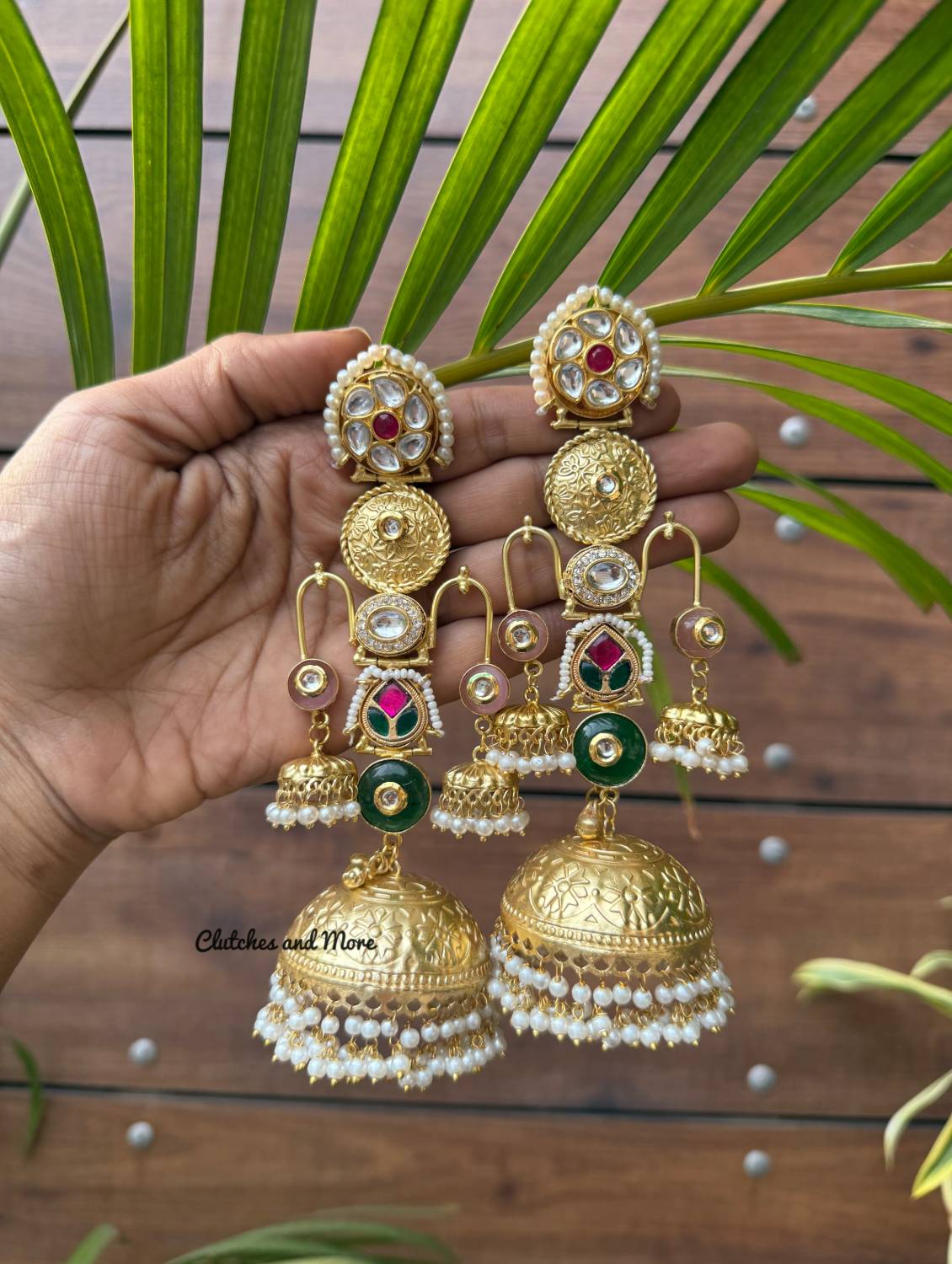 Haniya Gold Kashmiri Jhumka