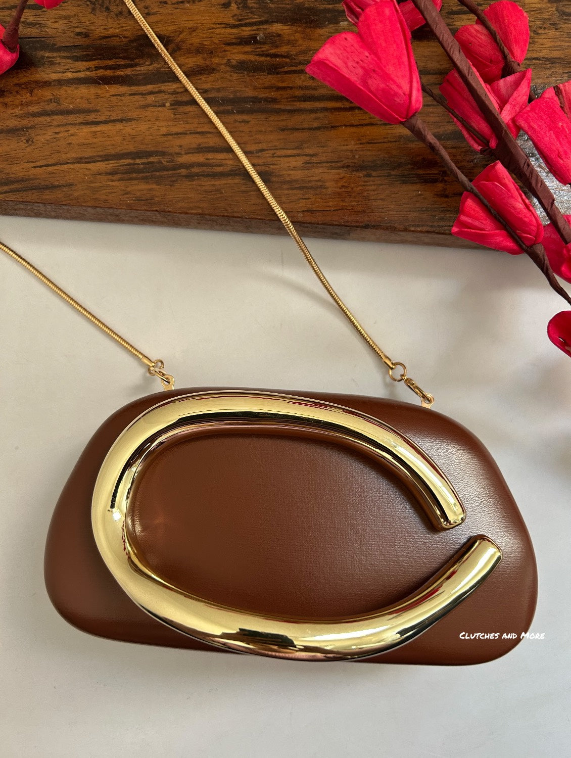 The ZARA Clutch Tan Brown
