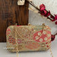 Lakhnawi Chikankari Bag Gold Rectangle