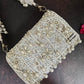 White Pearl Droplets Flap Bag