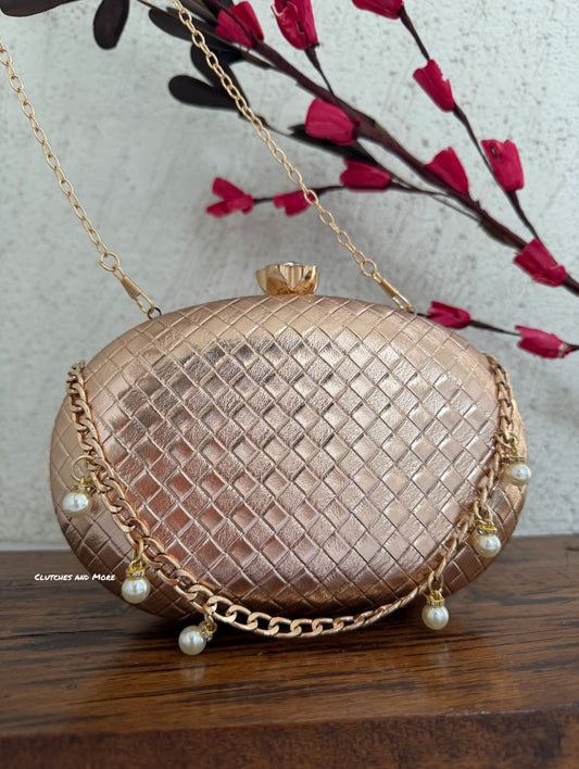 Criss Cross Capsule Bag Rose Gold