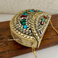 Kasika Kundan Brass Clutch Multicolored
