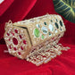 Cylindrical Mirror Bag with Tassles Gold