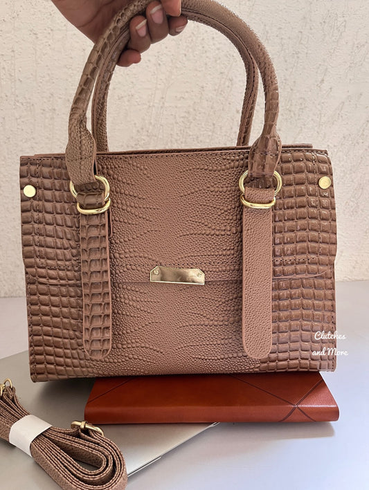 Croco Nude Tote