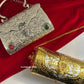 Cylindrical Gold Silver Brass Clutch