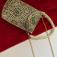 Kasika Kundan Mobile Bag Green Gold