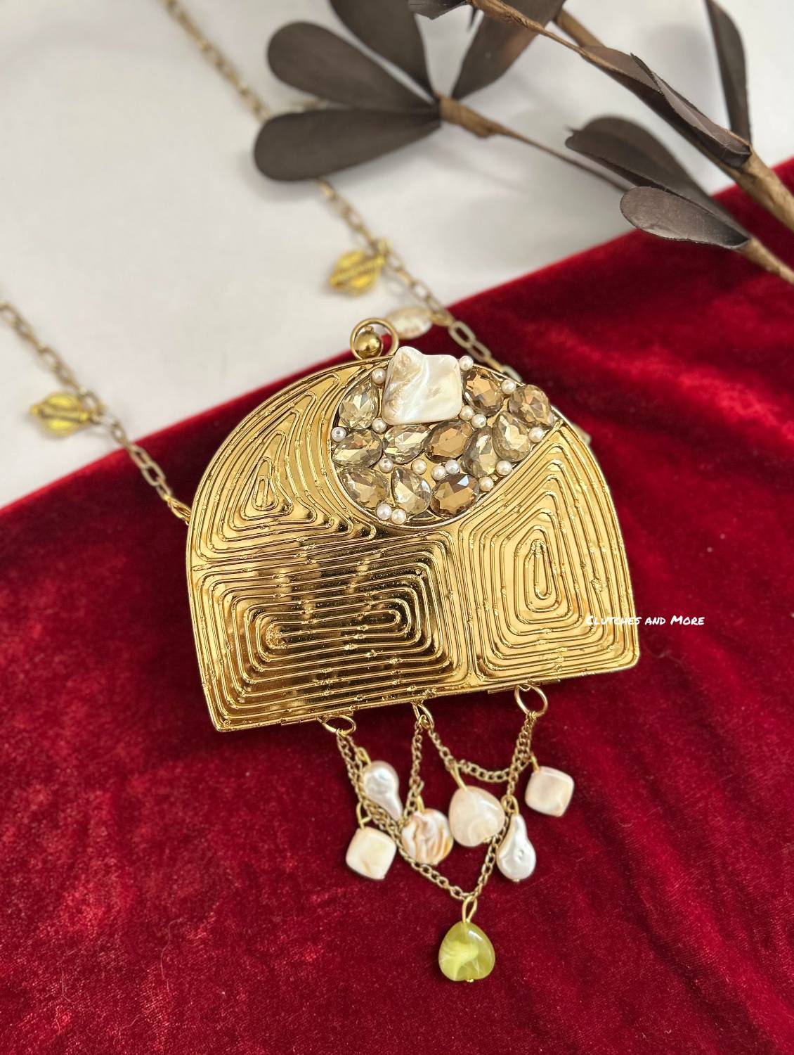 Mini Mother of Pearl Clutch Gold