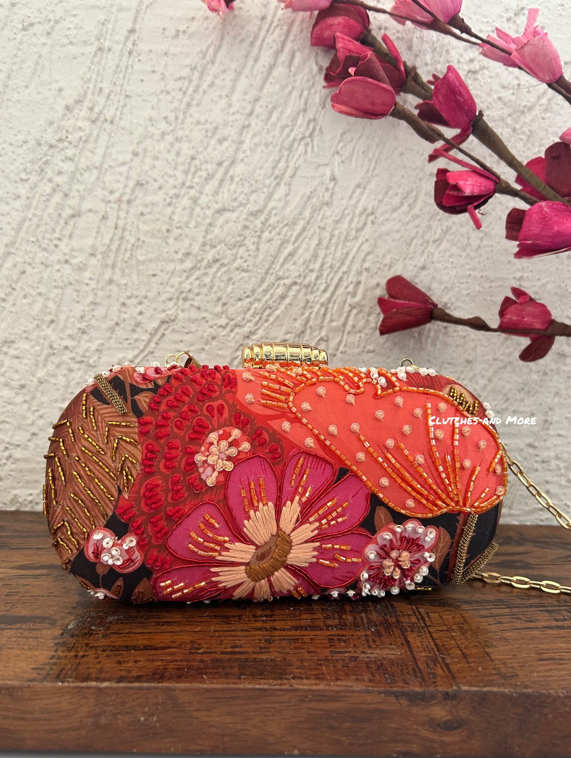 Poppy Floral Capsule Clutch Multicolored