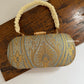 Adaa Banarsi Clutch Grey Silver