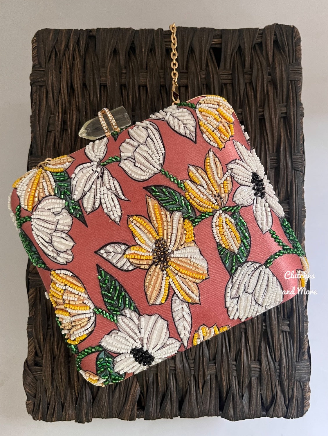 Poppy Square Floral Clutch