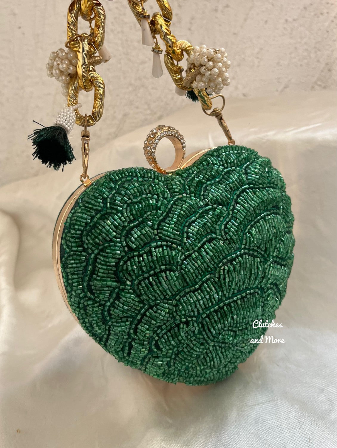 Love Affair Heart Clutch Green