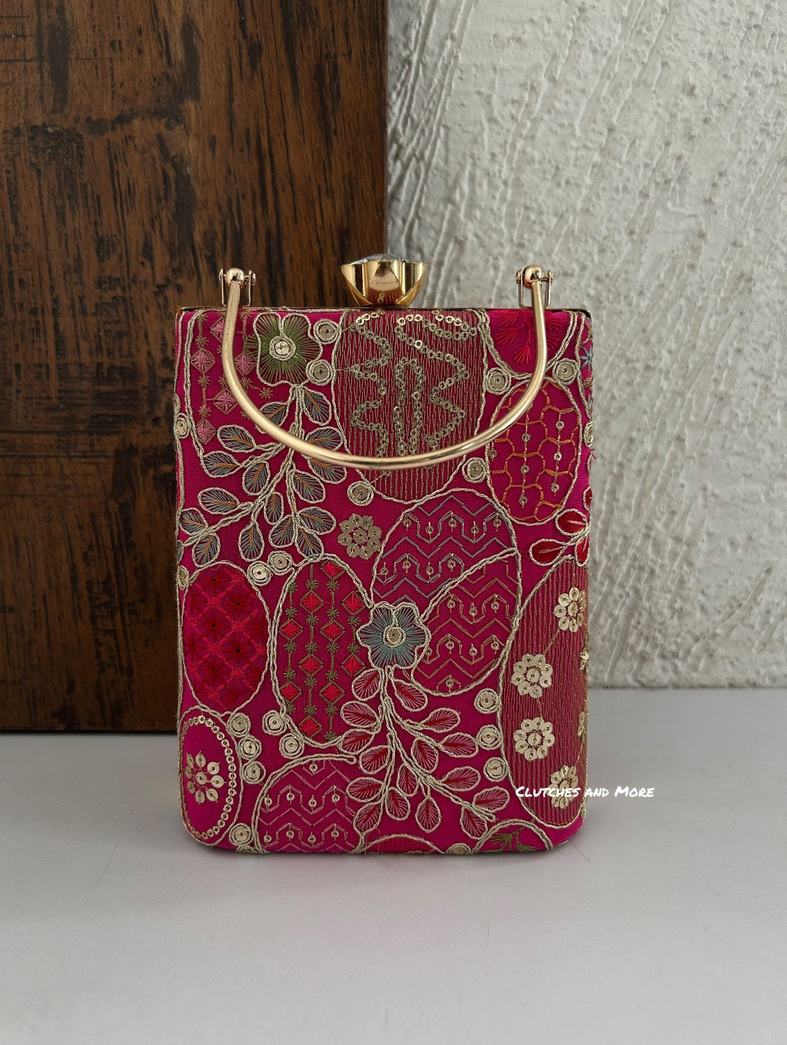 Ibadat Lakhnawi Chikankari Bag Rani Pink