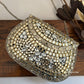 Kasika Kundan Brass Clutch Silver White