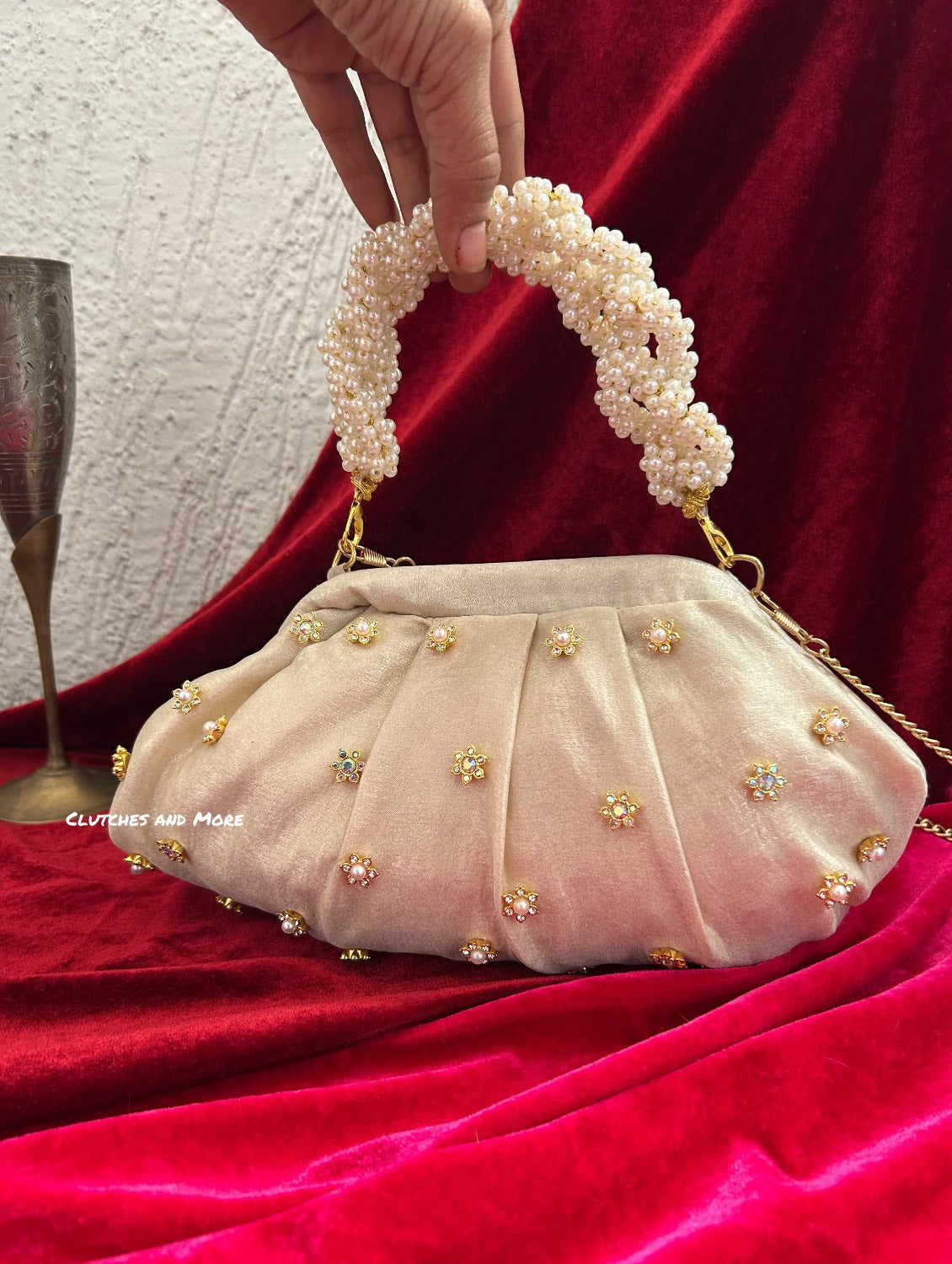 Kundan Batua Bag Off White